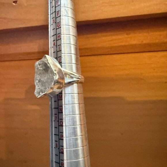 Natural Herkimer Diamond (Quartz Crystal) Sterling Silver Ring Size 5.5 - Picture 1 of 6